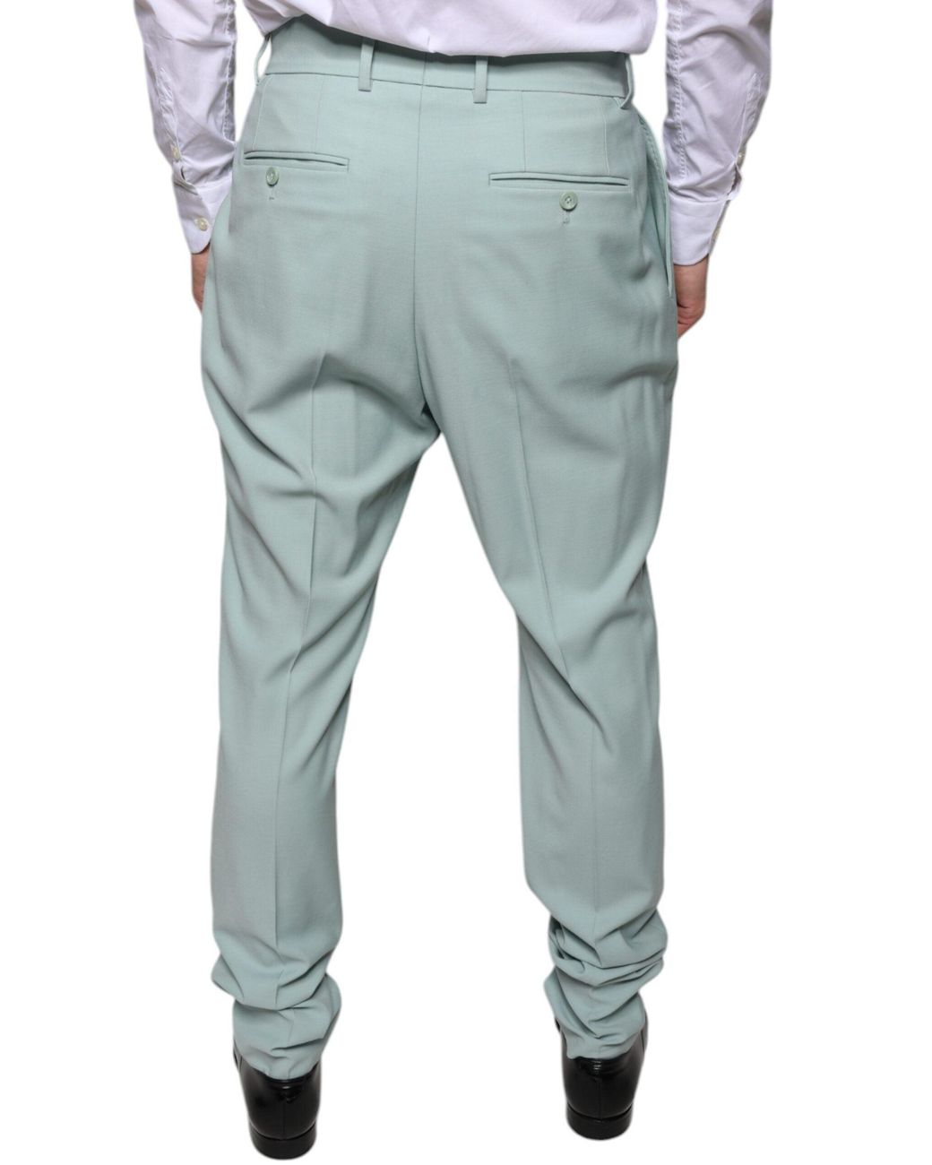 Dolce & Gabbana Blue Mint Cotton Dress Pants for men