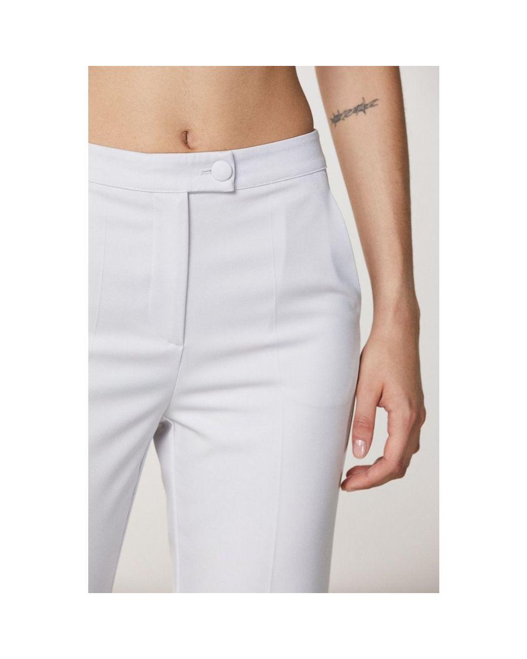 Patrizia Pepe White Polyester Casual Pants