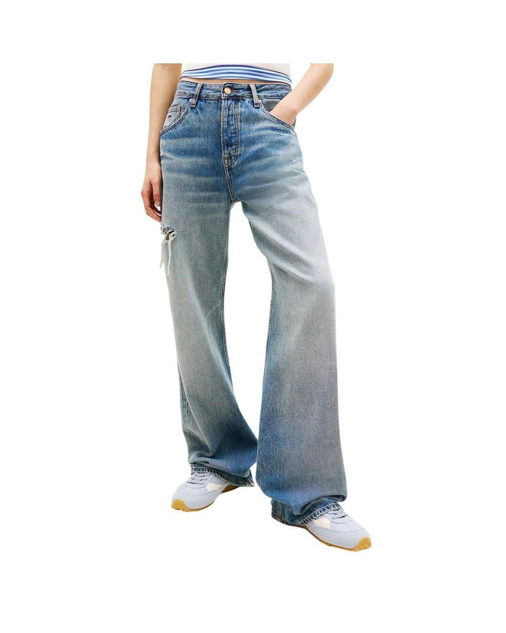 Tommy Hilfiger Blue Recycled Cotton Boyfriend Jeans
