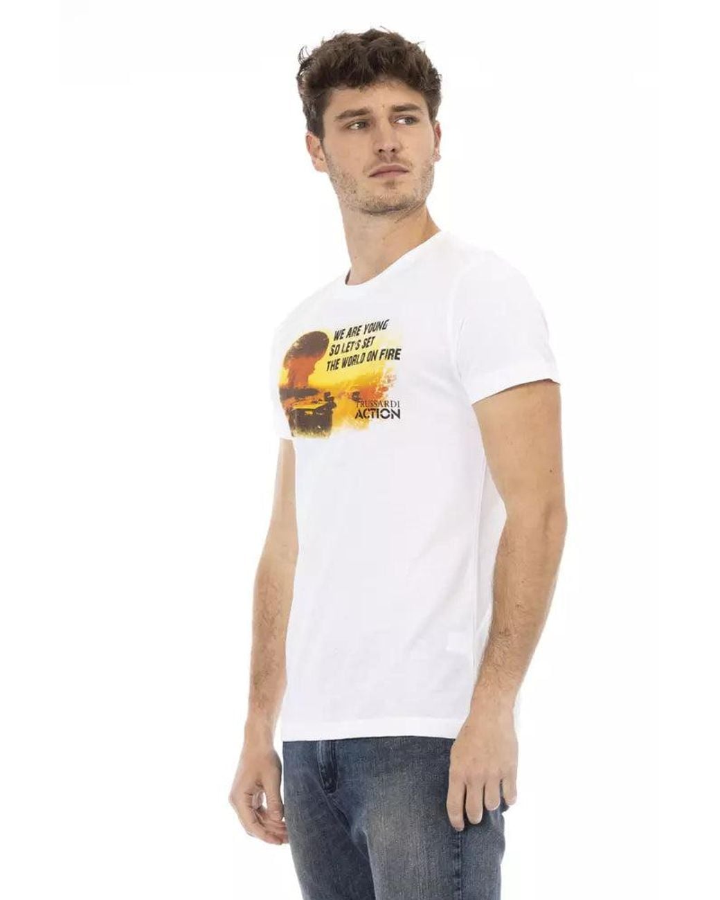 TRUSSARDI ACTION White Cotton Men T for men