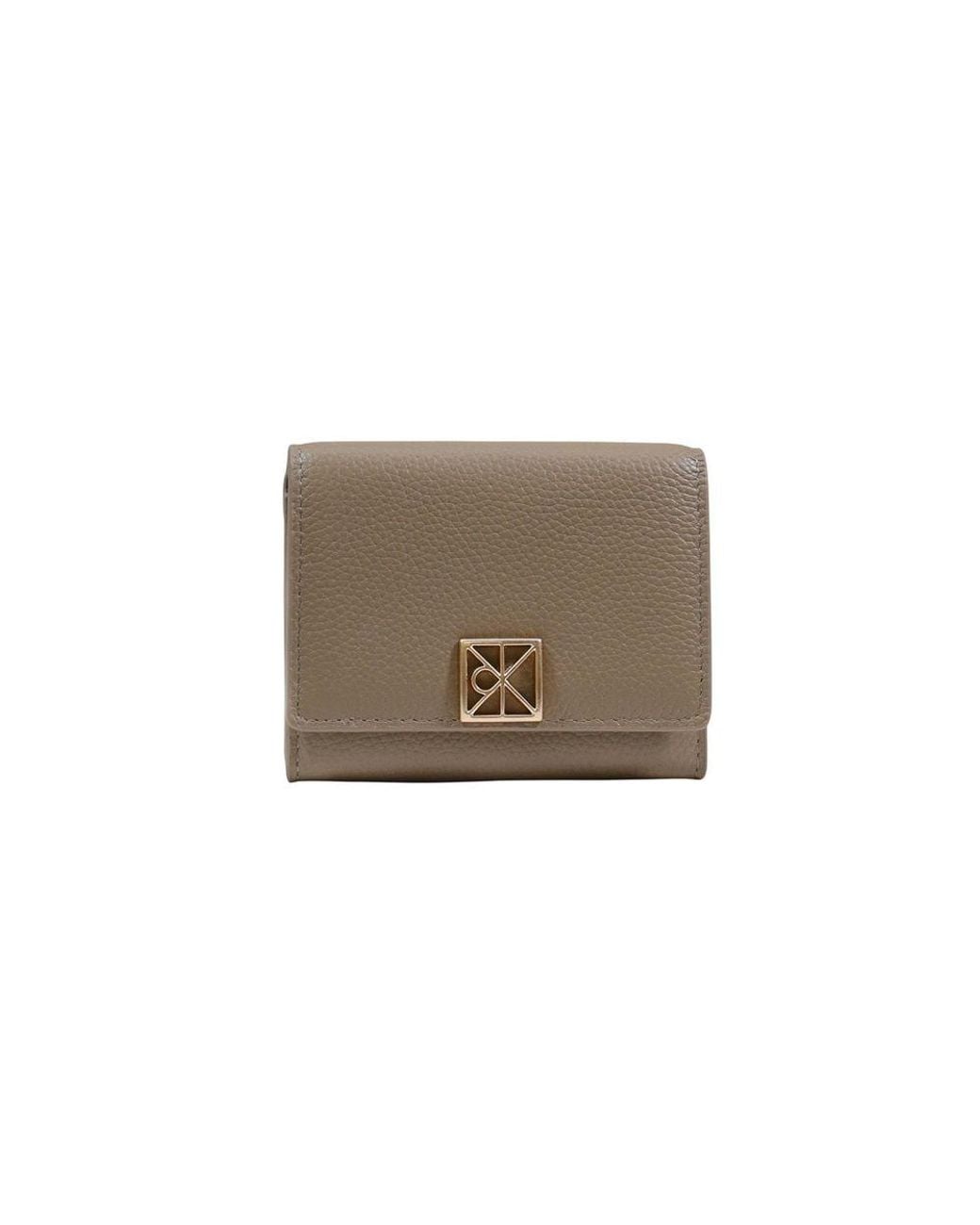 Calvin Klein Gray Beige Leather Wallet