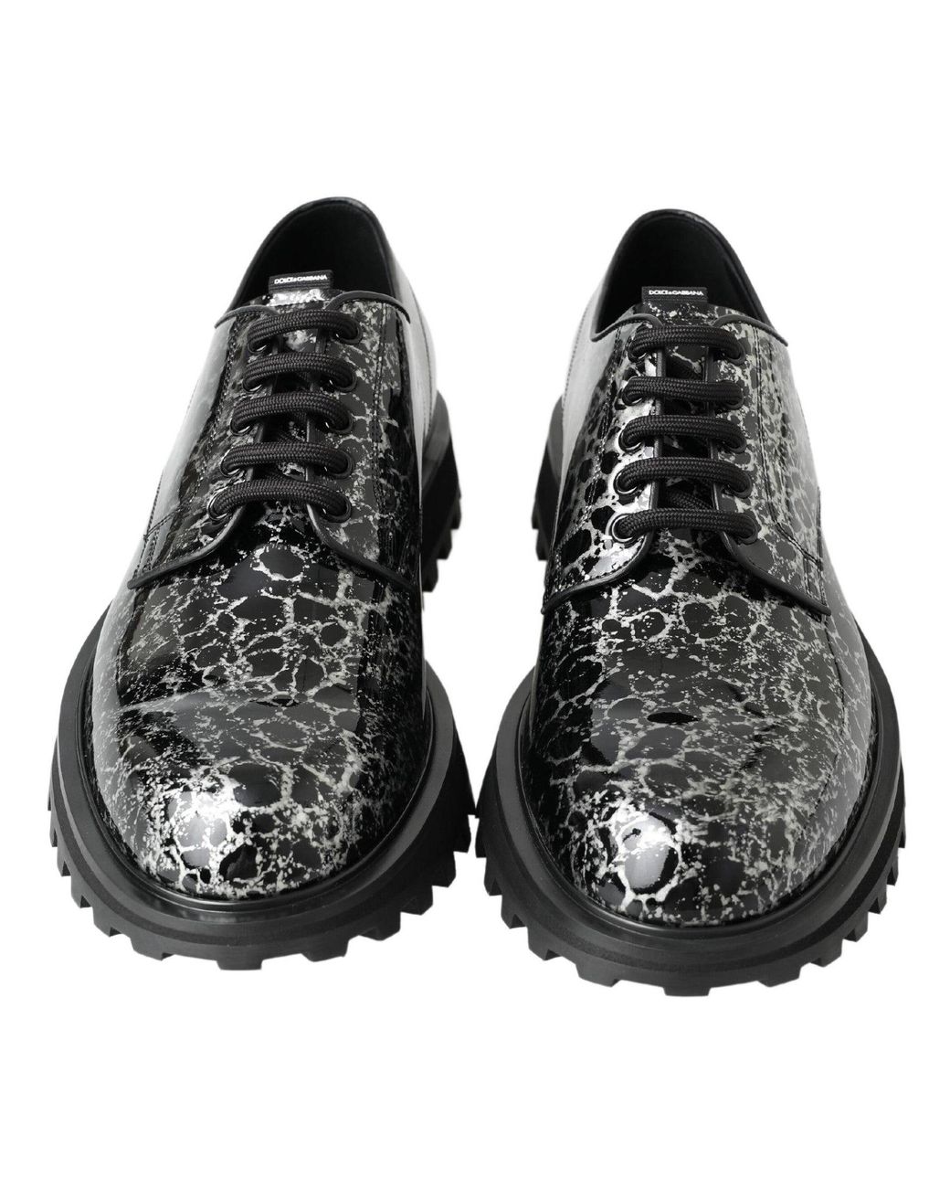 Dolce & Gabbana Black Derby Patent Leather Shoes for men
