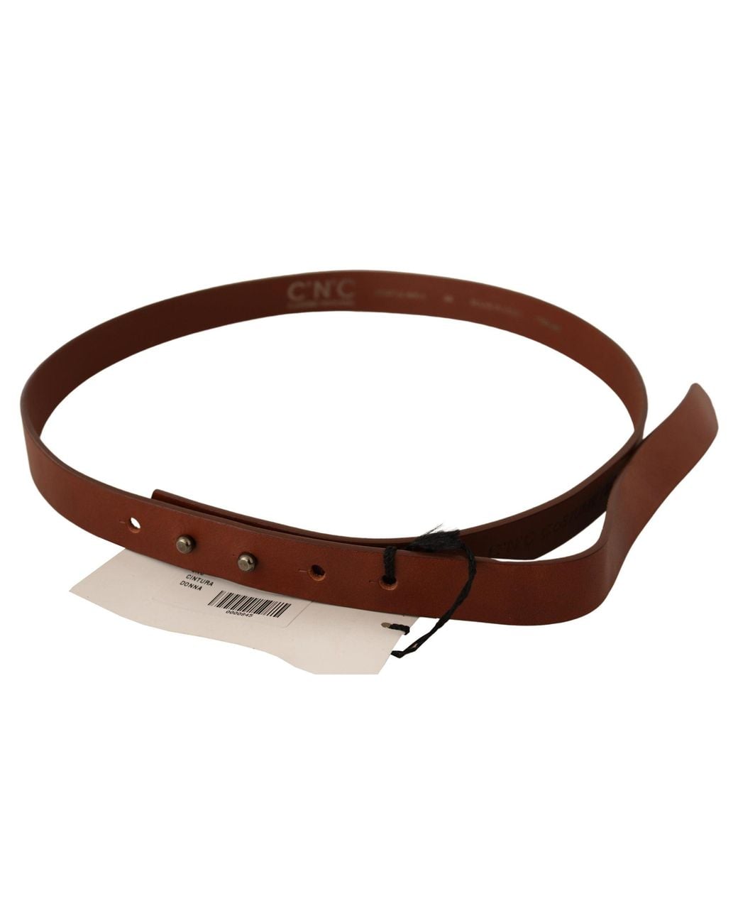 CoSTUME NATIONAL Brown Leather Silver Fastening Belt