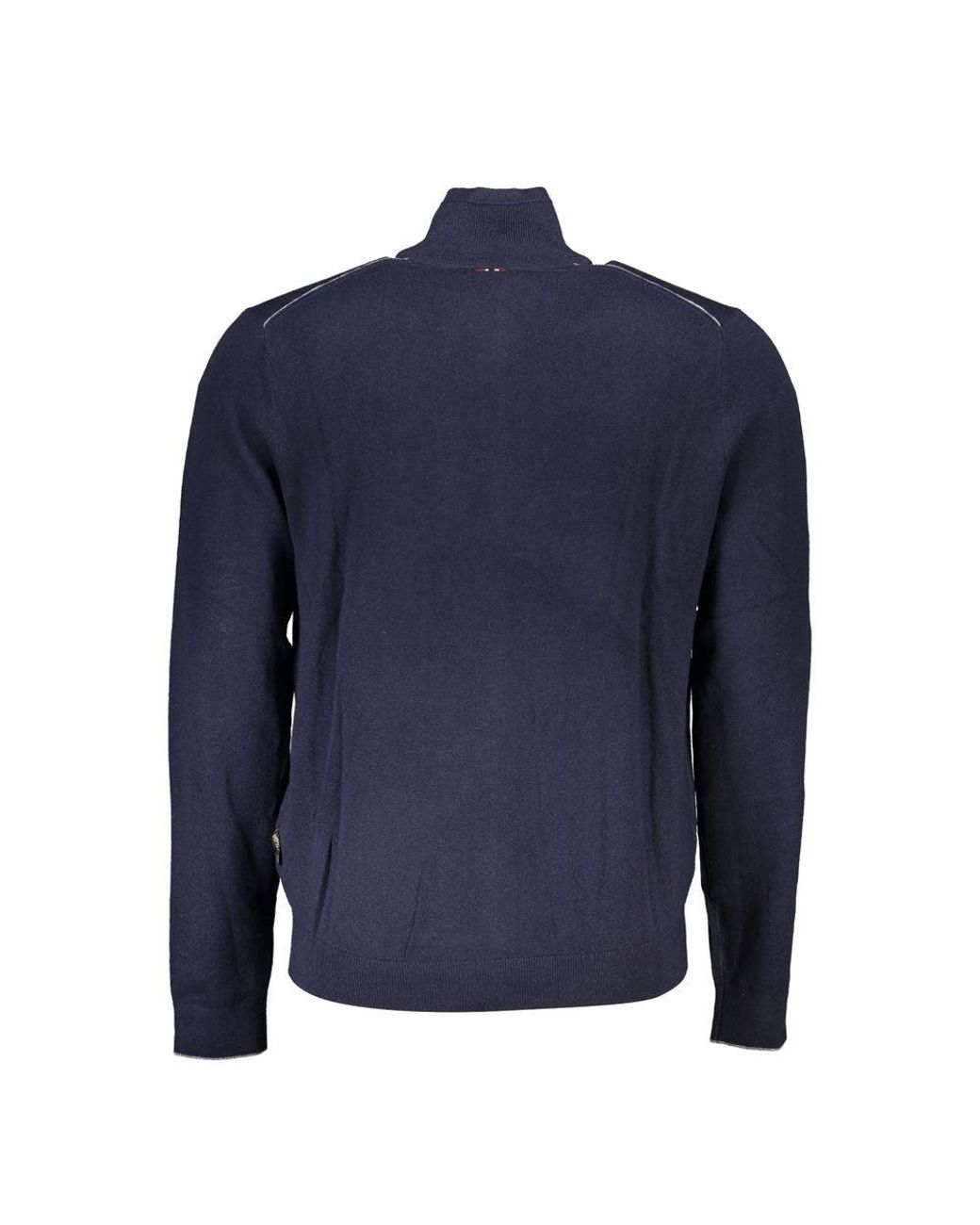 Napapijri Blue Chic Embroide Zip Cardigan for men