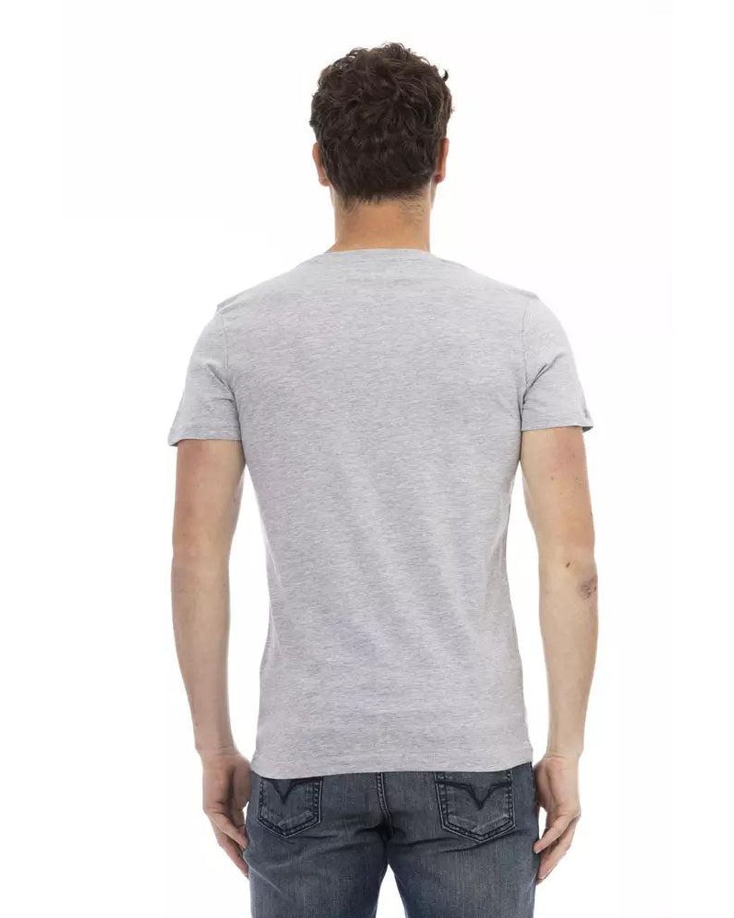 TRUSSARDI ACTION White Gray Cotton Men T for men