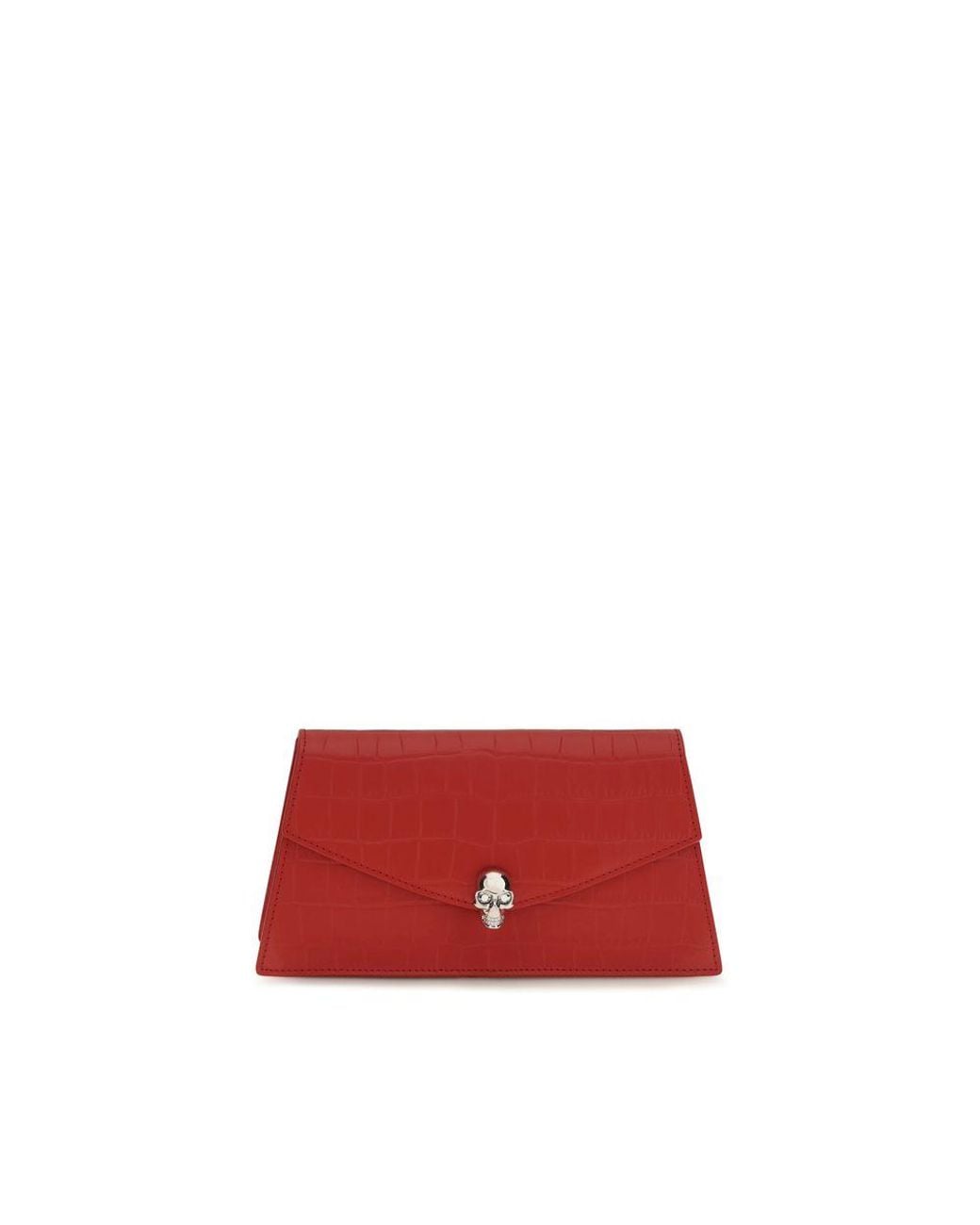 McQueen Red Calf Leather Bos Taurus Clutch Bag