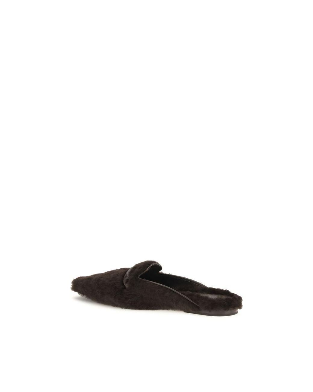 Brunello Cucinelli Black Brown Fur Ballet Flats