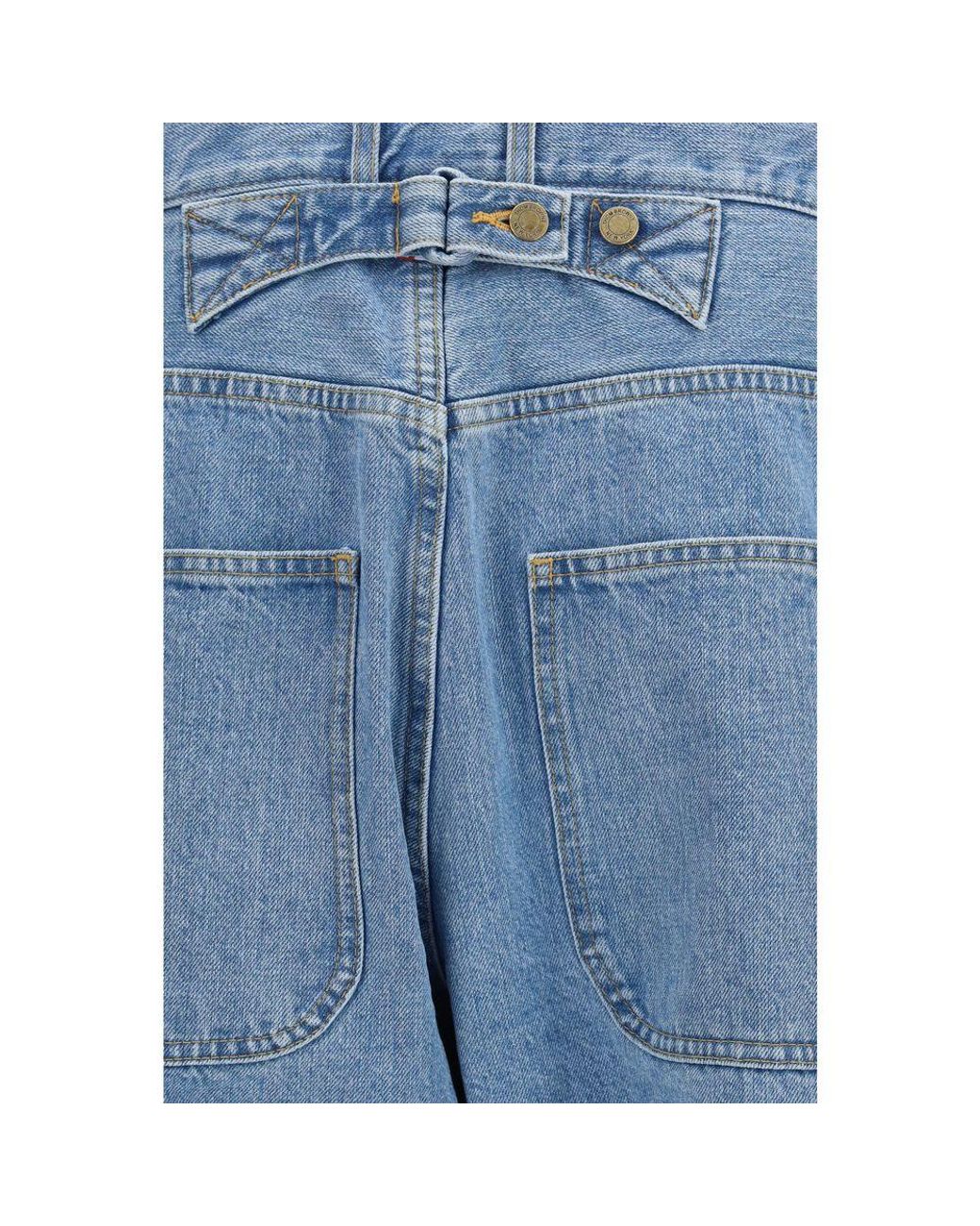 Thom Browne Blue Cotton Relaxed Fit Jeans for men