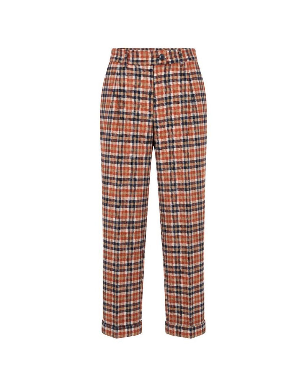 Baldinini Multicolor Orange Wool Pants