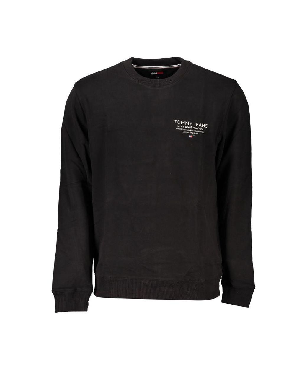 Tommy Hilfiger Black Sleek Organic Cotton Crew Neck Sweatshirt for men