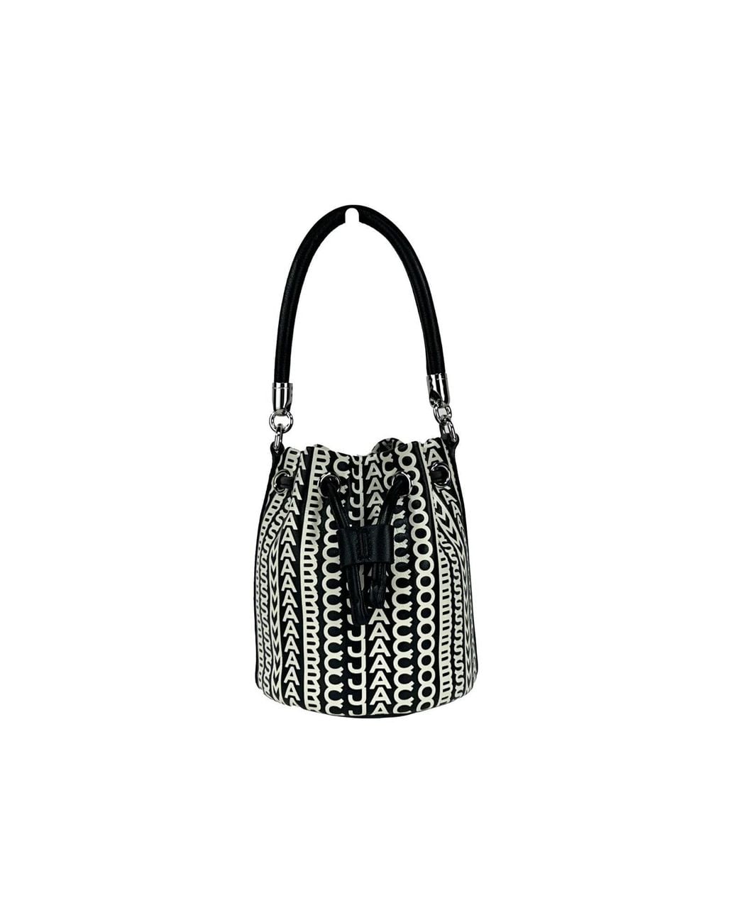 Marc Jacobs Black Mini Monogram Crossbody Bucket Bag Leather