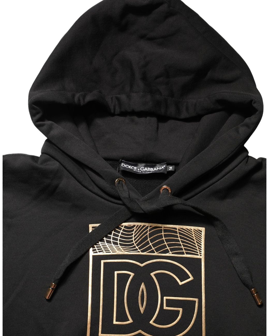 Dolce & Gabbana Black Dg Logo Hoodie Men Sweatshirt Sweater for men