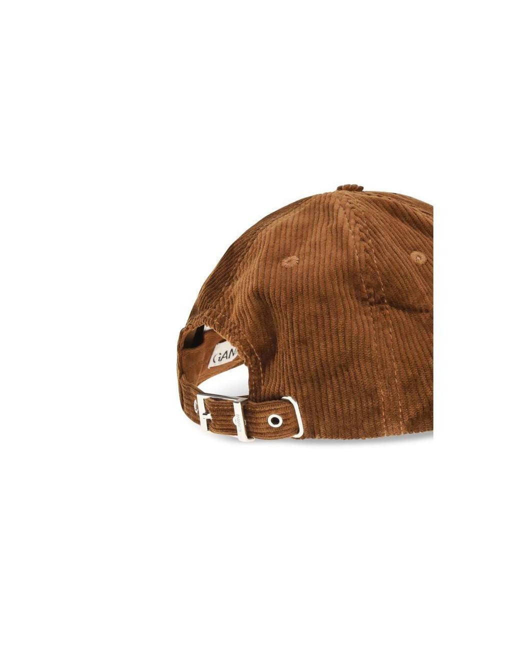 Ganni Brown Cotton Cap (baseball Hat)