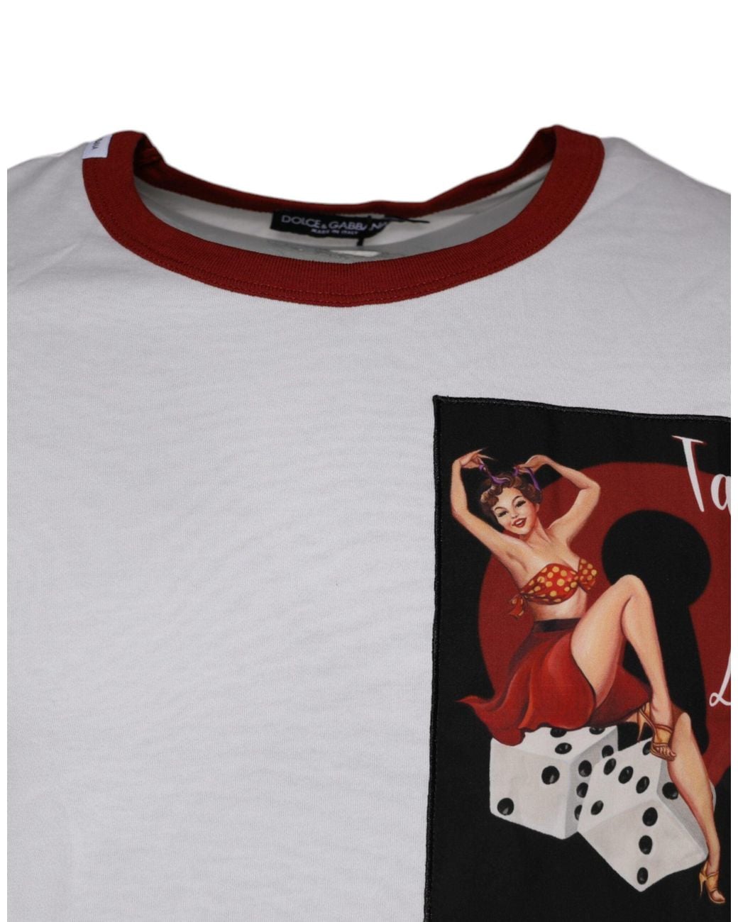 Dolce & Gabbana White Graphic Print Cotton Crew Neck T-Shirt for men