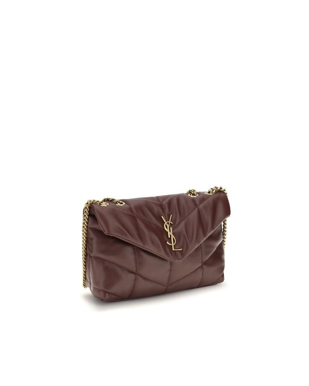 Saint Laurent Brown Bordeaux Lamb Ovis Aries Shoulder Bag