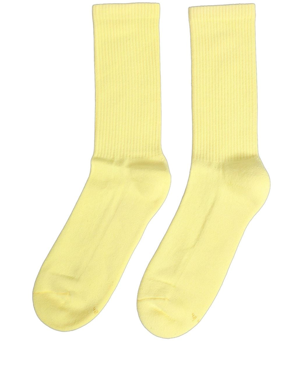 Dolce & Gabbana Yellow Cotton Ribbed Mid Calf Accessory Socks