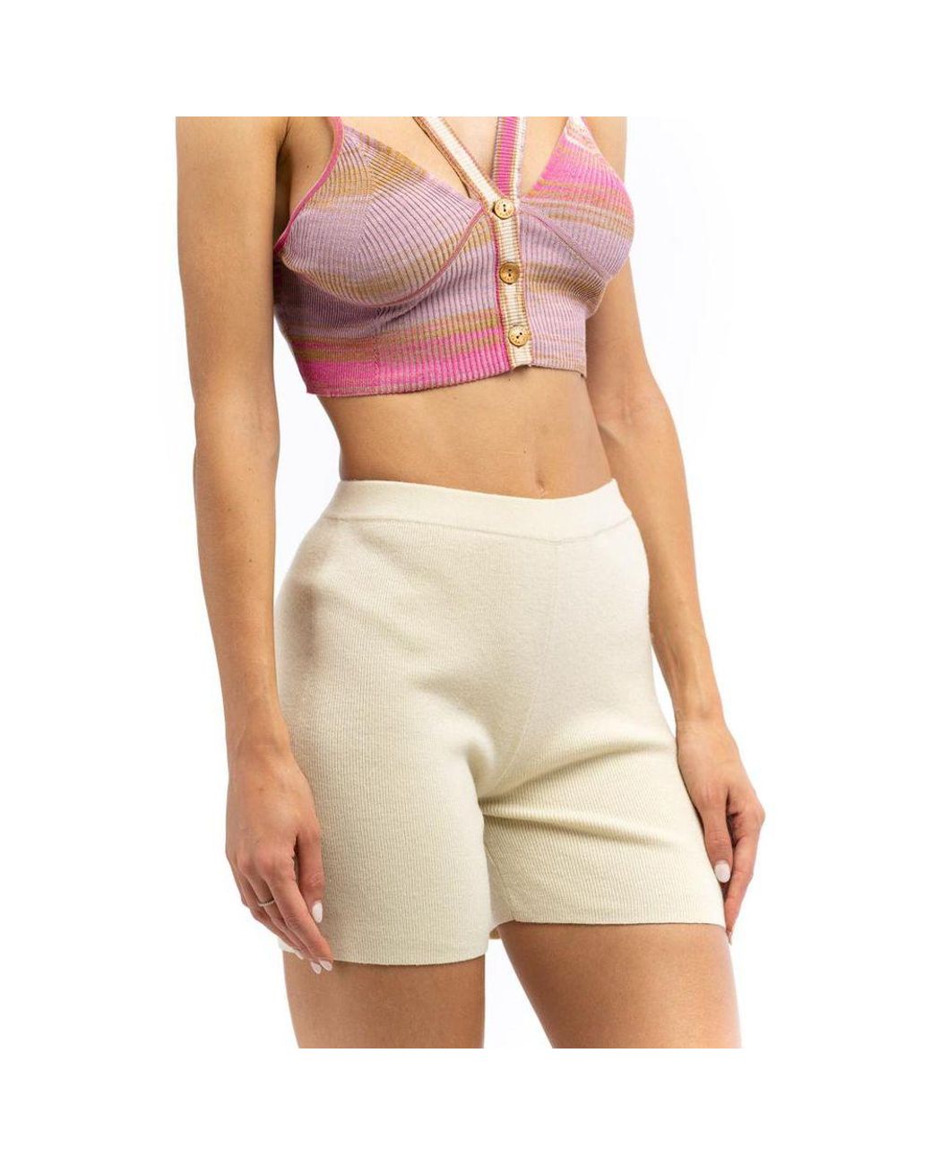 Patrizia Pepe Yellow Nylon Short And Mini Shorts