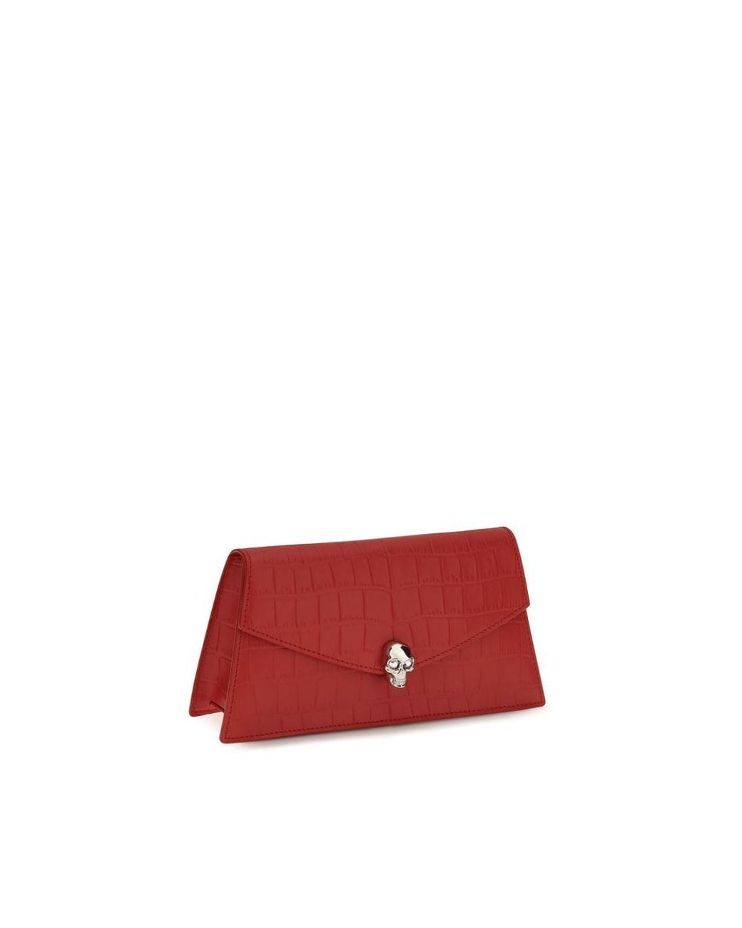 McQueen Red Calf Leather Bos Taurus Clutch Bag