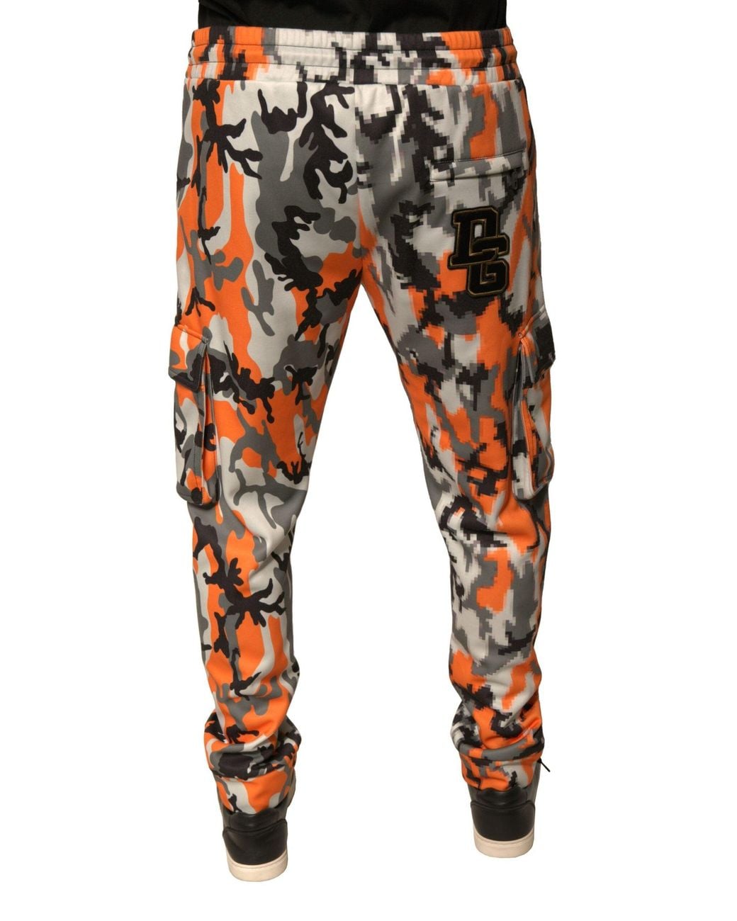 Dolce & Gabbana Orange Multicolor Camouflage Cargo Jogger Pants for men