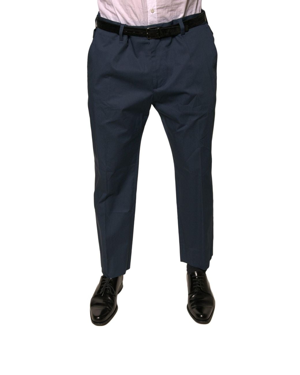 Dolce & Gabbana Blue Straight Leg Dress Pants for men