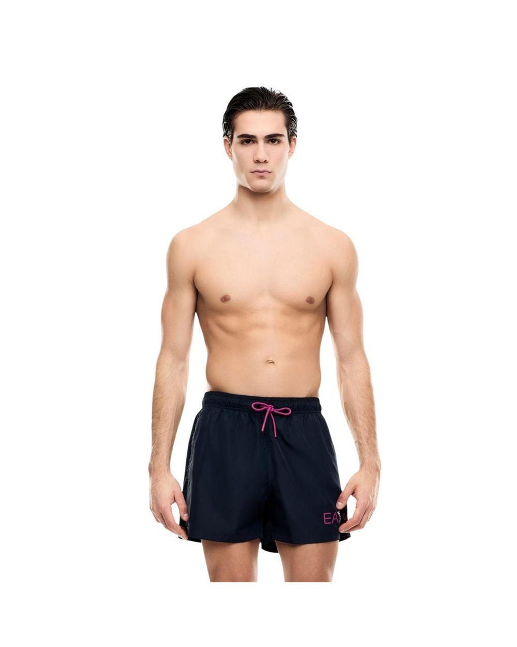 EA7 Blue Polyester Swim Shorts for men