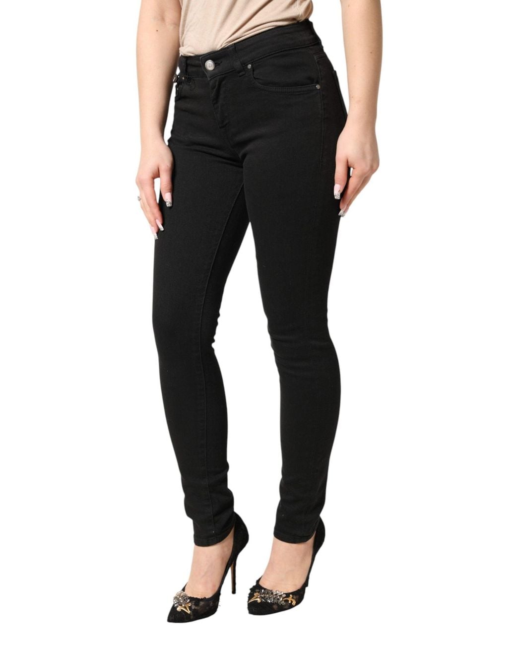 Dolce & Gabbana Black Cotton Stretch Skinny Denim Jeans Spandex Clothing