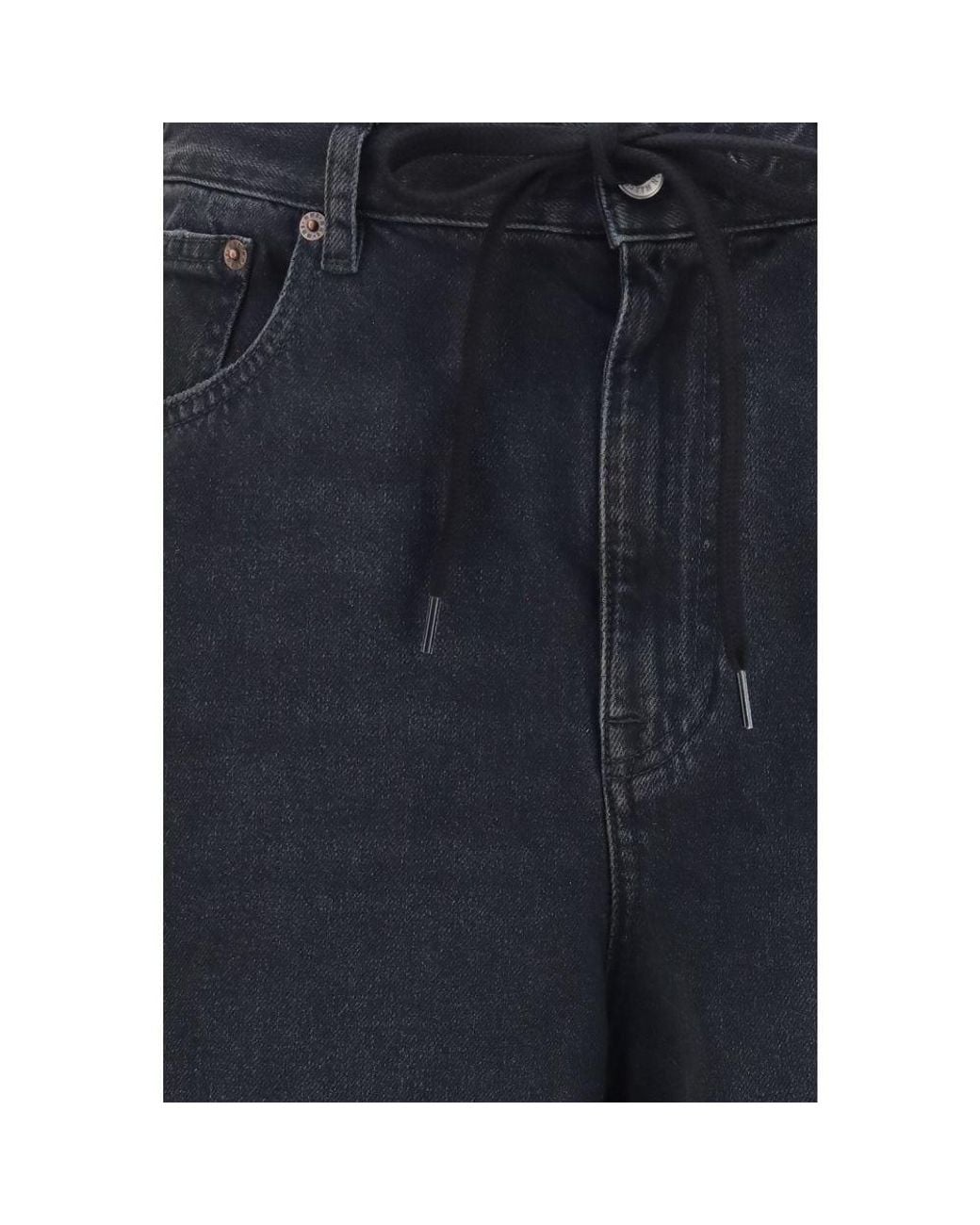 MM6 by Maison Margiela Blue Black Cotton Relaxed Fit Jeans
