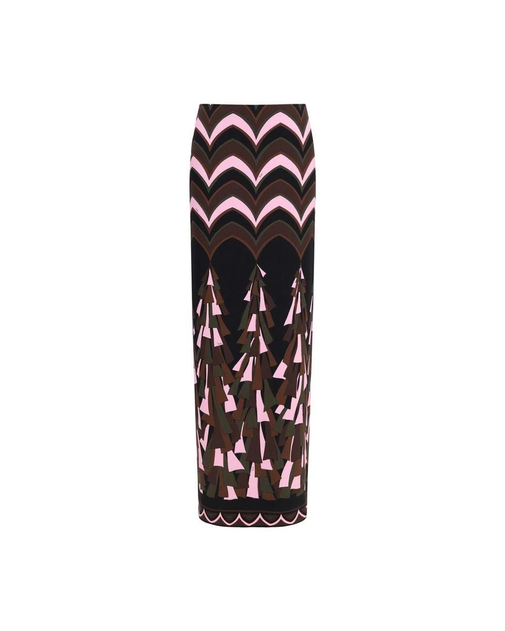 Emilio Pucci Black Multicolor Polyamide Long Skirt