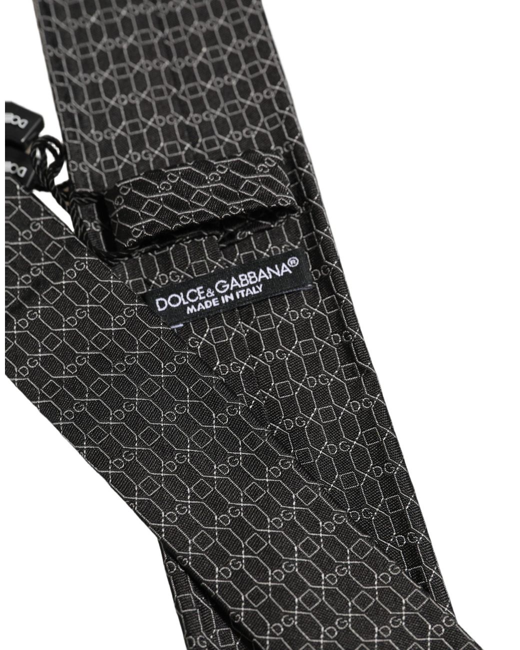 Dolce & Gabbana Black Silk Dg Monogram Adjustable 'Sd Neckmen's Tie for men