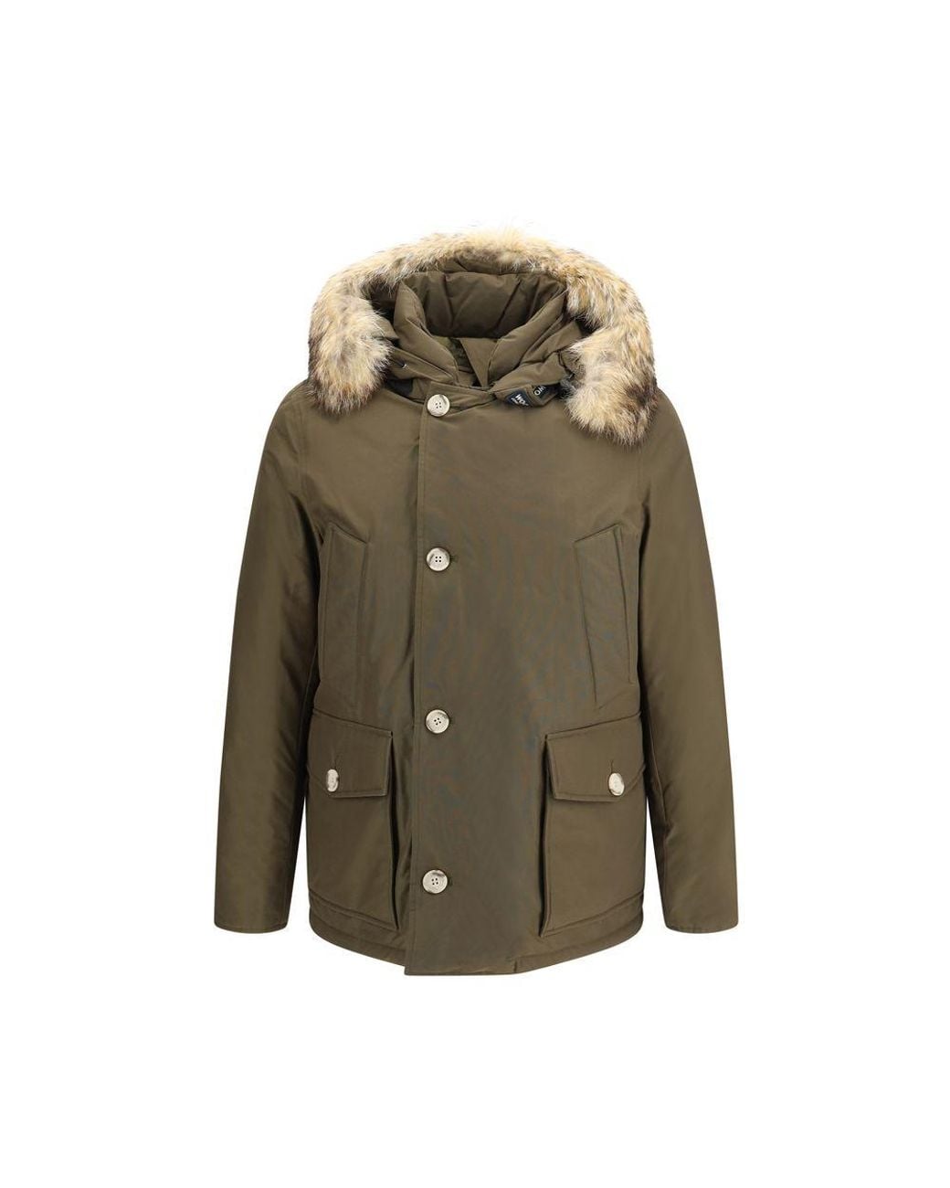 Woolrich Green Cotton Parka for men
