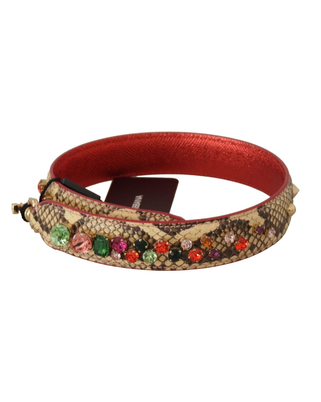 Dolce & Gabbana Black Elegant Python Leather Bag Strap