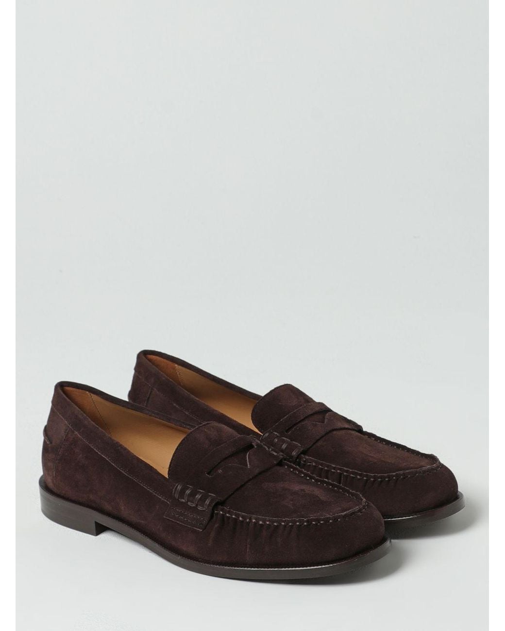 Emporio Armani Gray Penny Loafers Suede Leather Casual for men