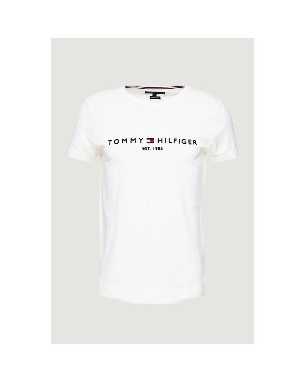 Tommy Hilfiger White Cotton T-Shirt for men