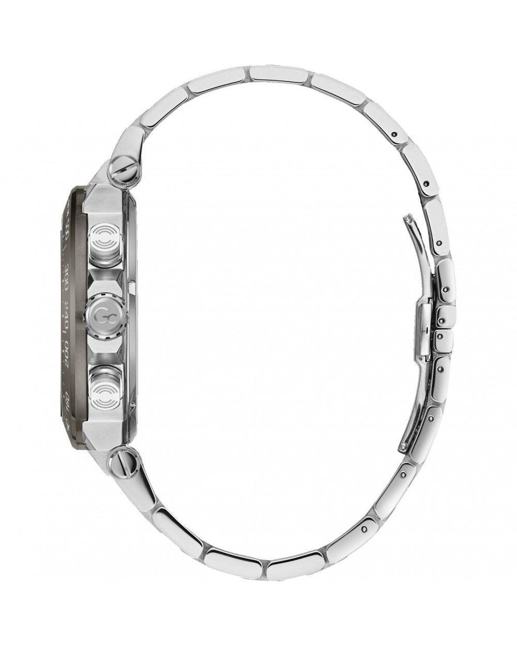 Gc Metallic Silver Stainless Steel Watch for men
