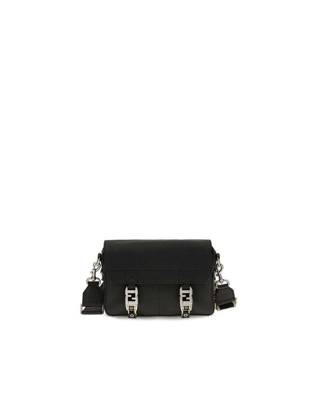 Fendi Black Calf Leather Bos Taurus Shoulder Bag for men