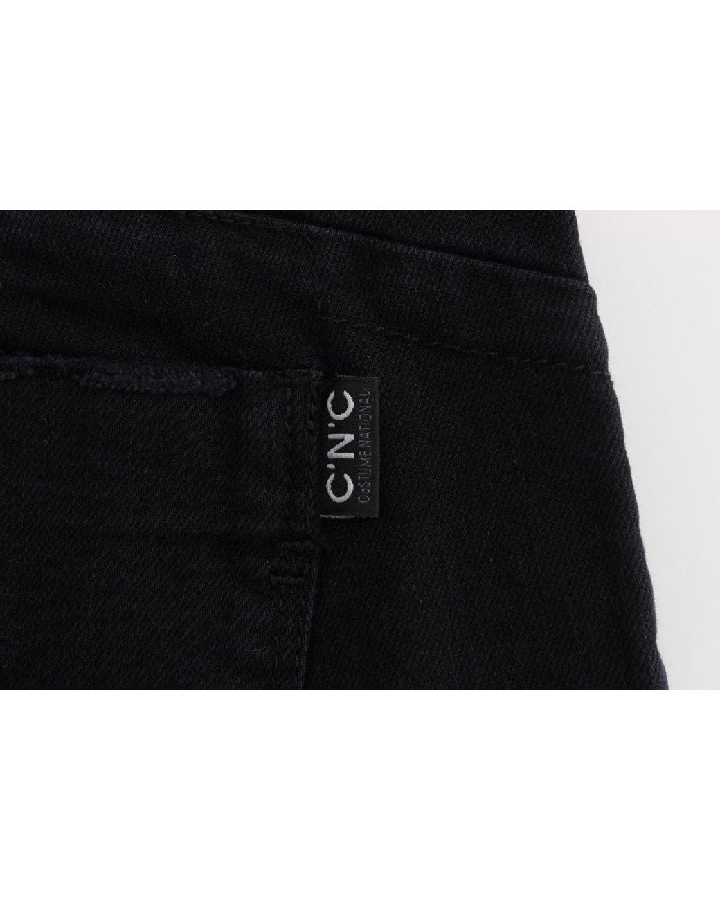 CoSTUME NATIONAL Black Cotton Slim Fit Cropped Jeans
