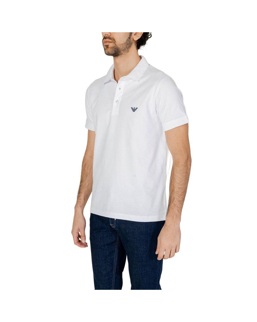 Emporio Armani White Cotton Polo Shirt for Men Lyst UK