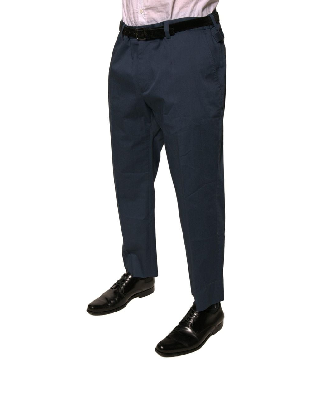 Dolce & Gabbana Blue Straight Leg Dress Pants for men