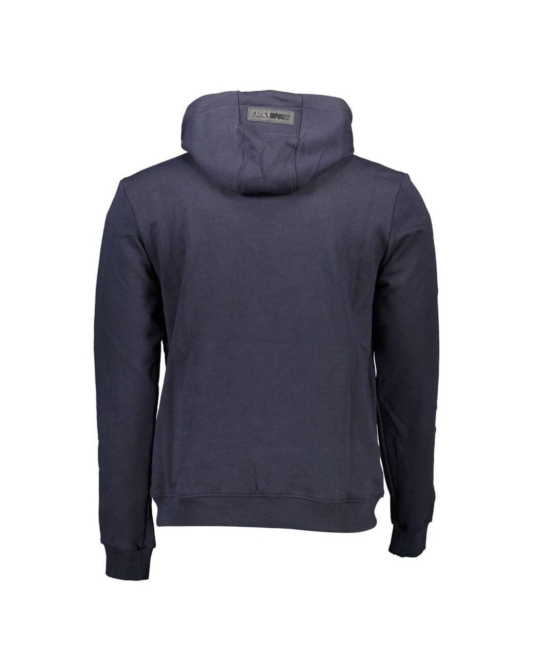 Philipp Plein Blue Cotton Hooded Sweatshirt for men