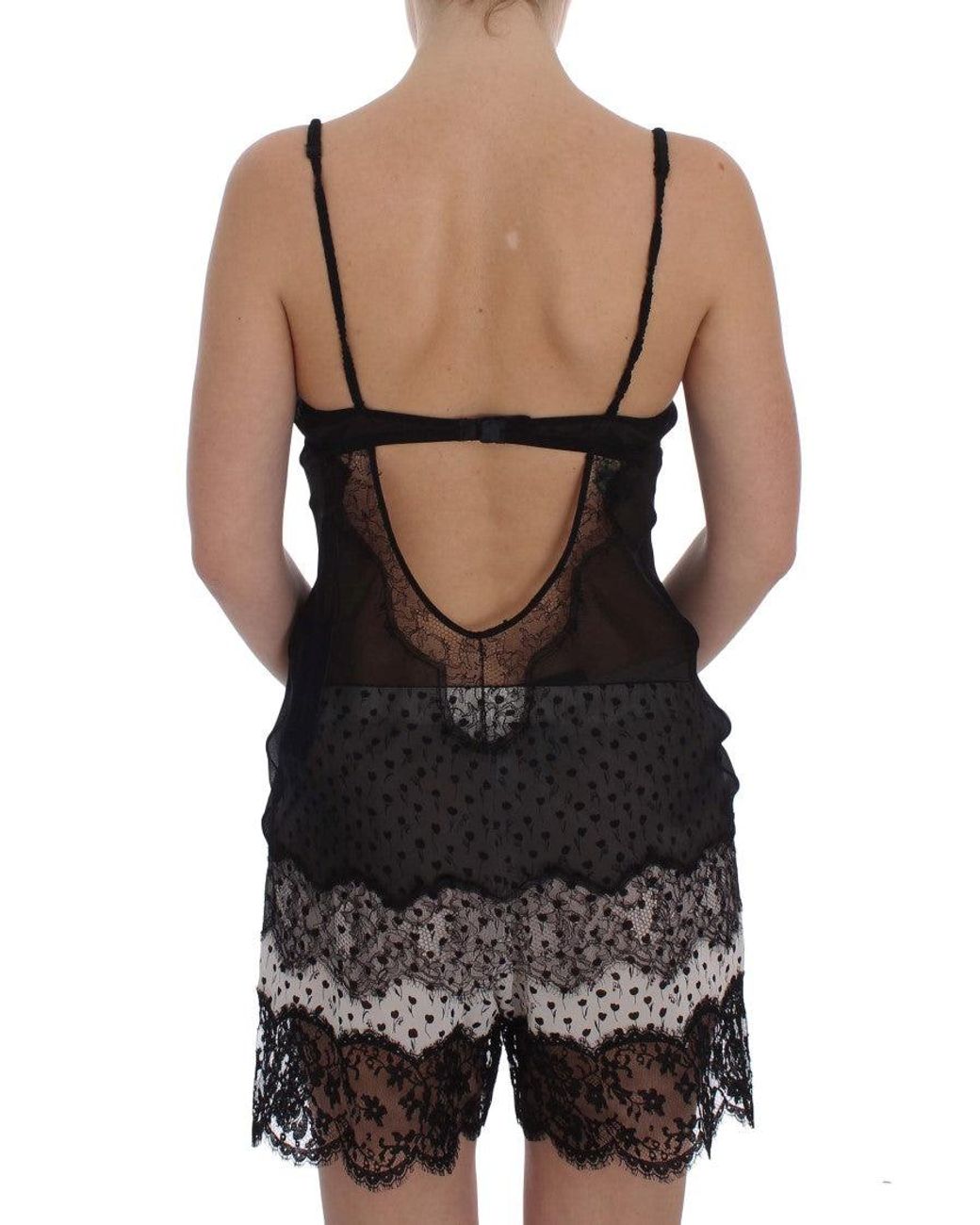 Dolce & Gabbana Silk Lace Babydoll Top Black Sig30084