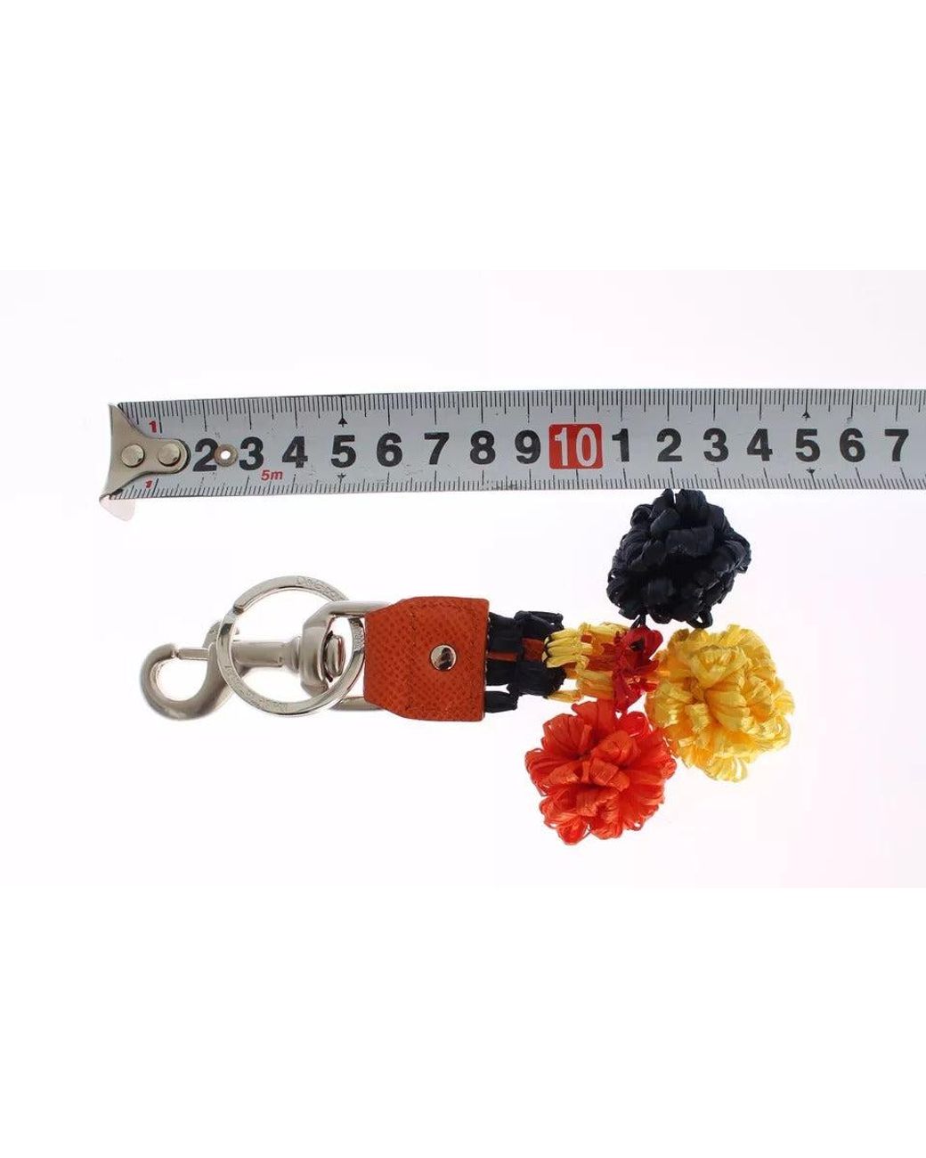 Dolce & Gabbana Red Raffia Leather Clasp Finder Keyring Keychain