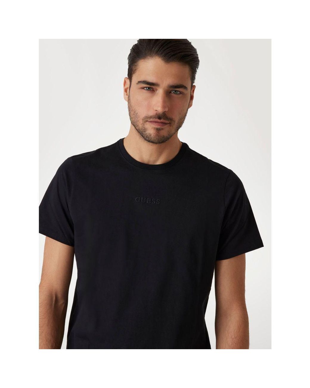 Guess Black Cotton T-Shirt for men