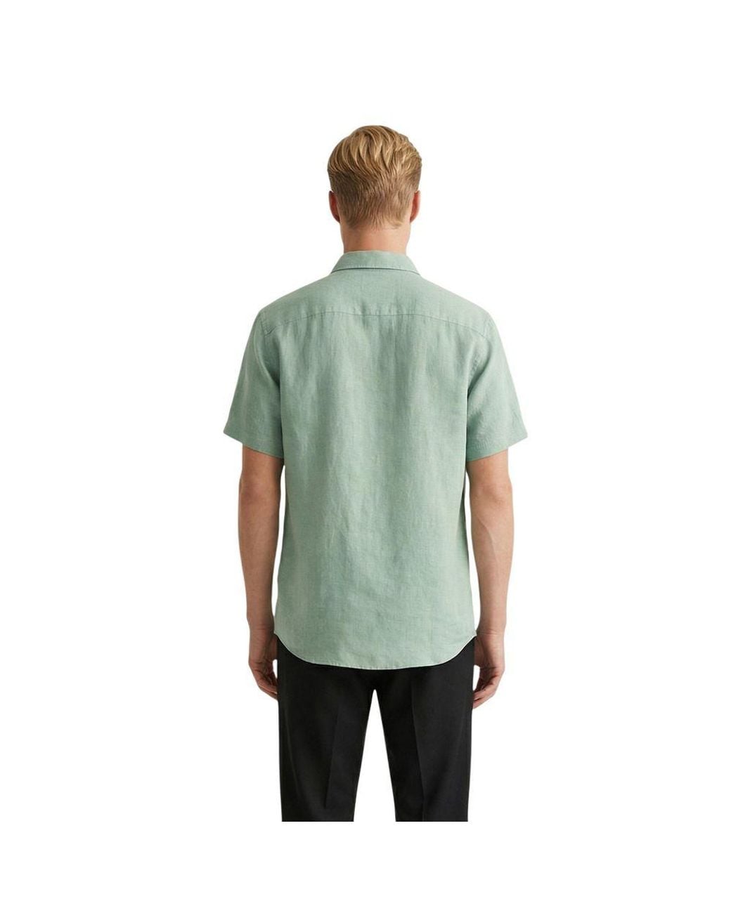 Gianni Lupo Green Linen Shortsleeve Shirt for men