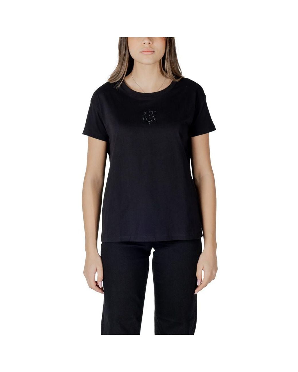 ARMANI EXCHANGE Black Cotton T-Shirt