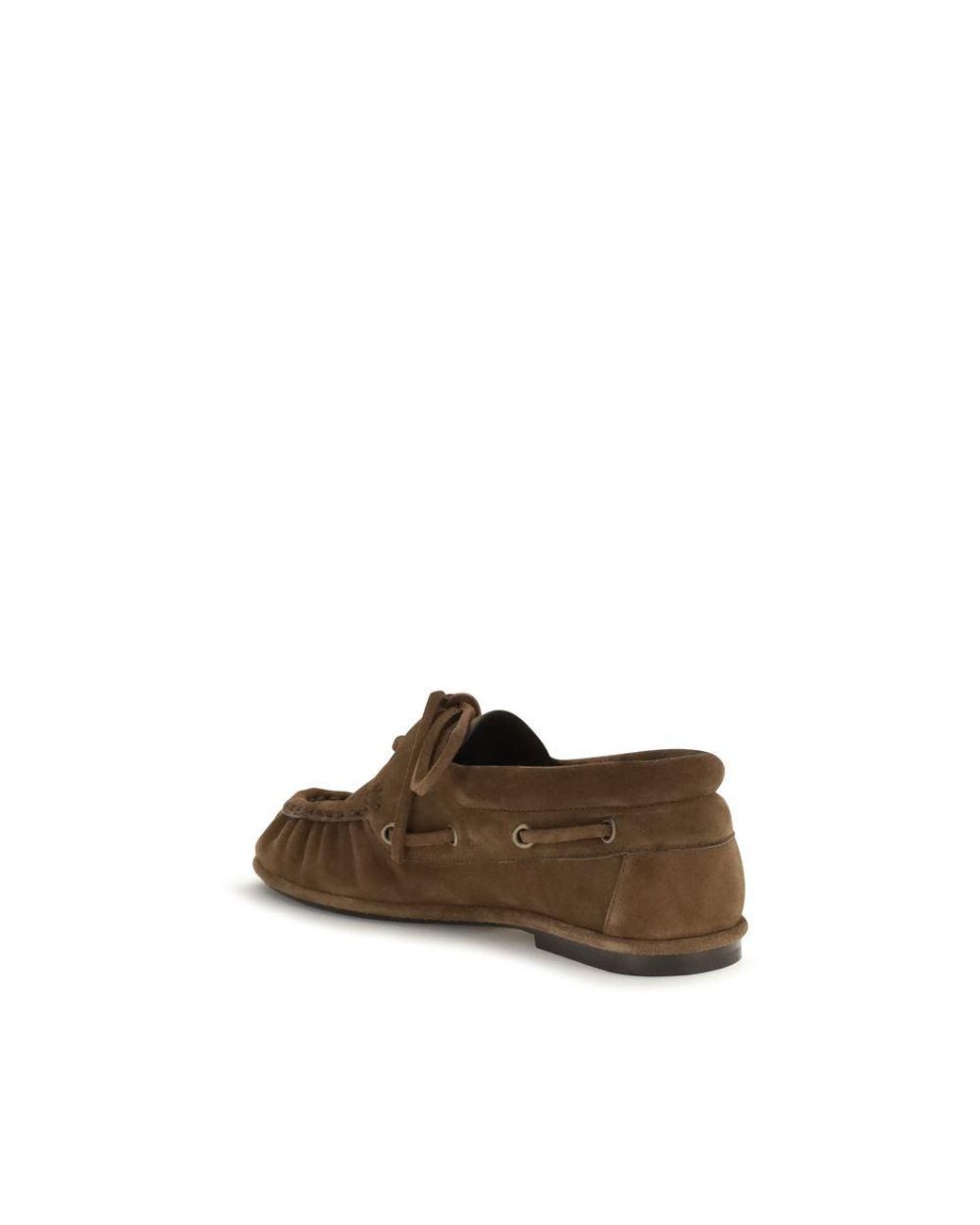 Saint Laurent Brown Suede Leather Slip
