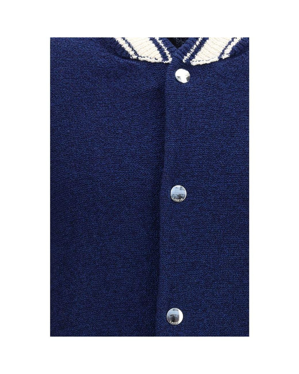 Laneus Blue Cotton Bomber for men