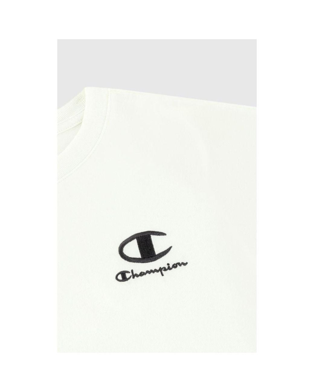 Champion White Cotton Long Sleeve T-Shirt
