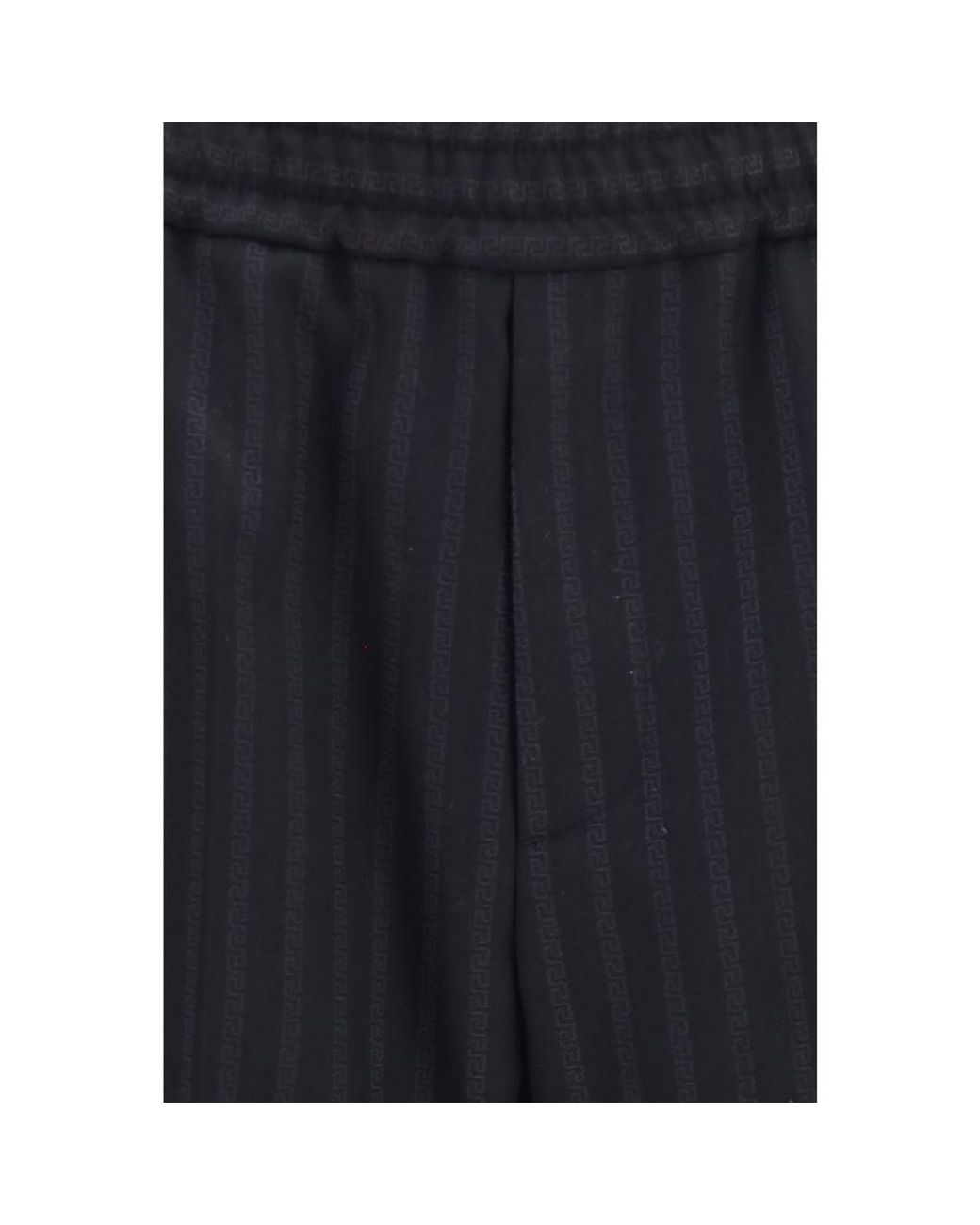 Versace Blue Black Wool Oves Aries Dress Pants for men