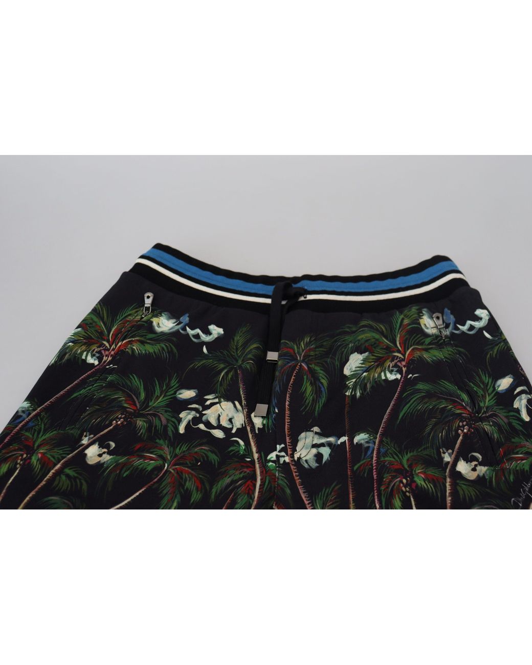 Dolce & Gabbana Black Cotton Volcano Print Casual Shorts for men