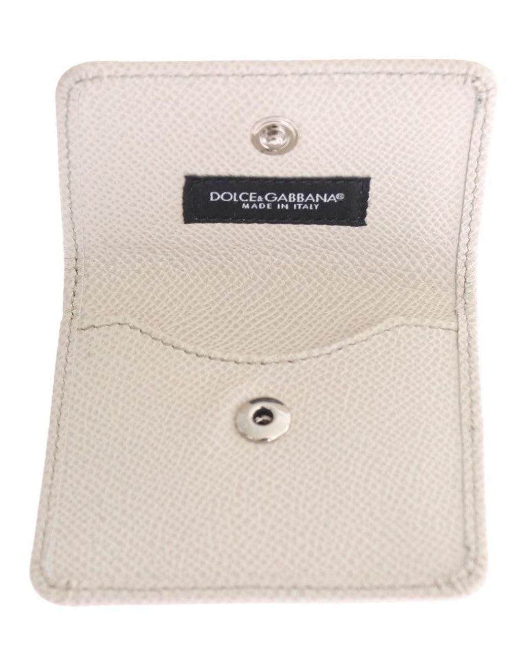 Dolce & Gabbana Gray Dauphine Leather Case Wallet